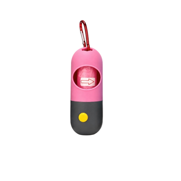 Pet Waste Bag Dispenser with Built-In Flashlight