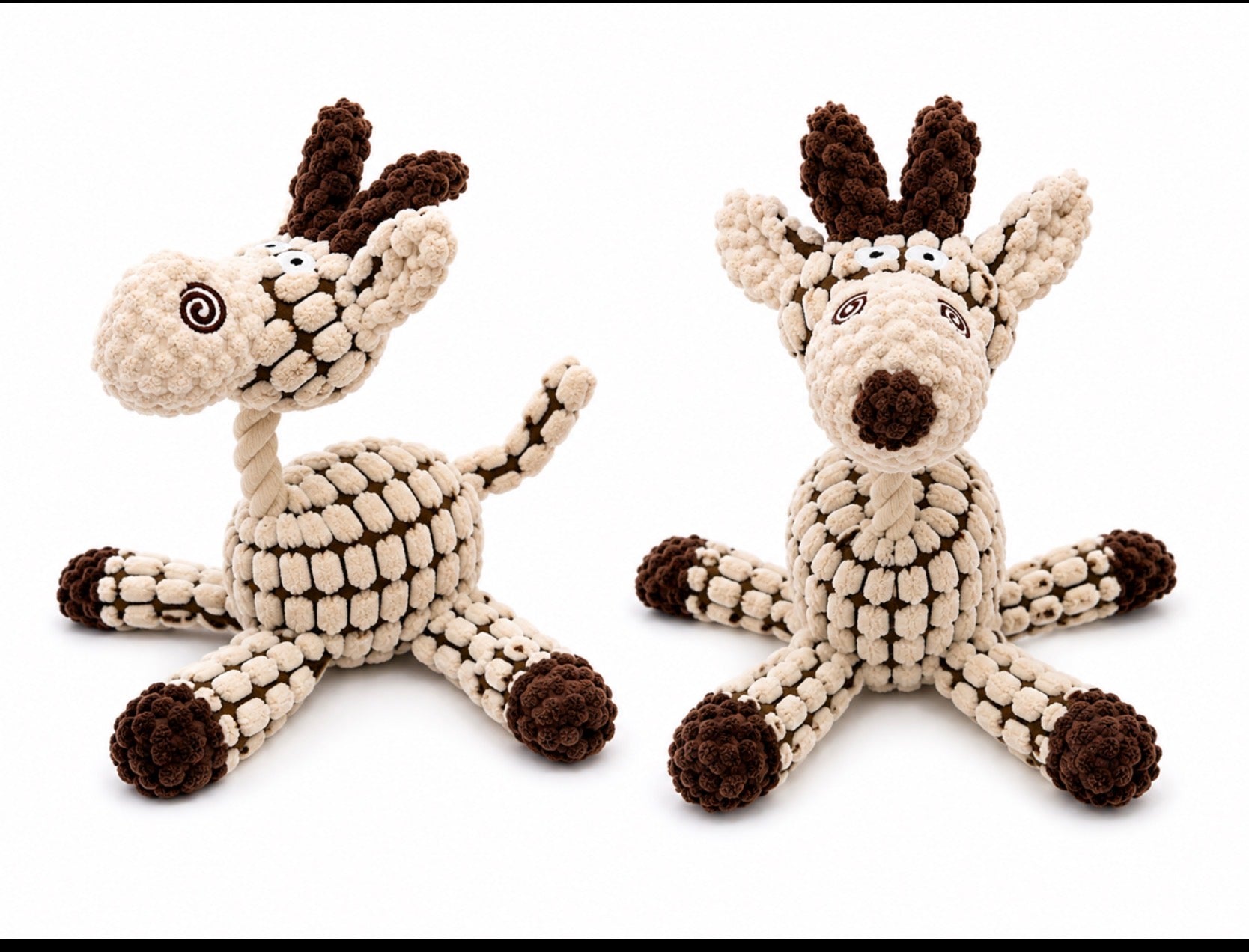 Donkey, Cow & Dog Plush Squeaky Toy