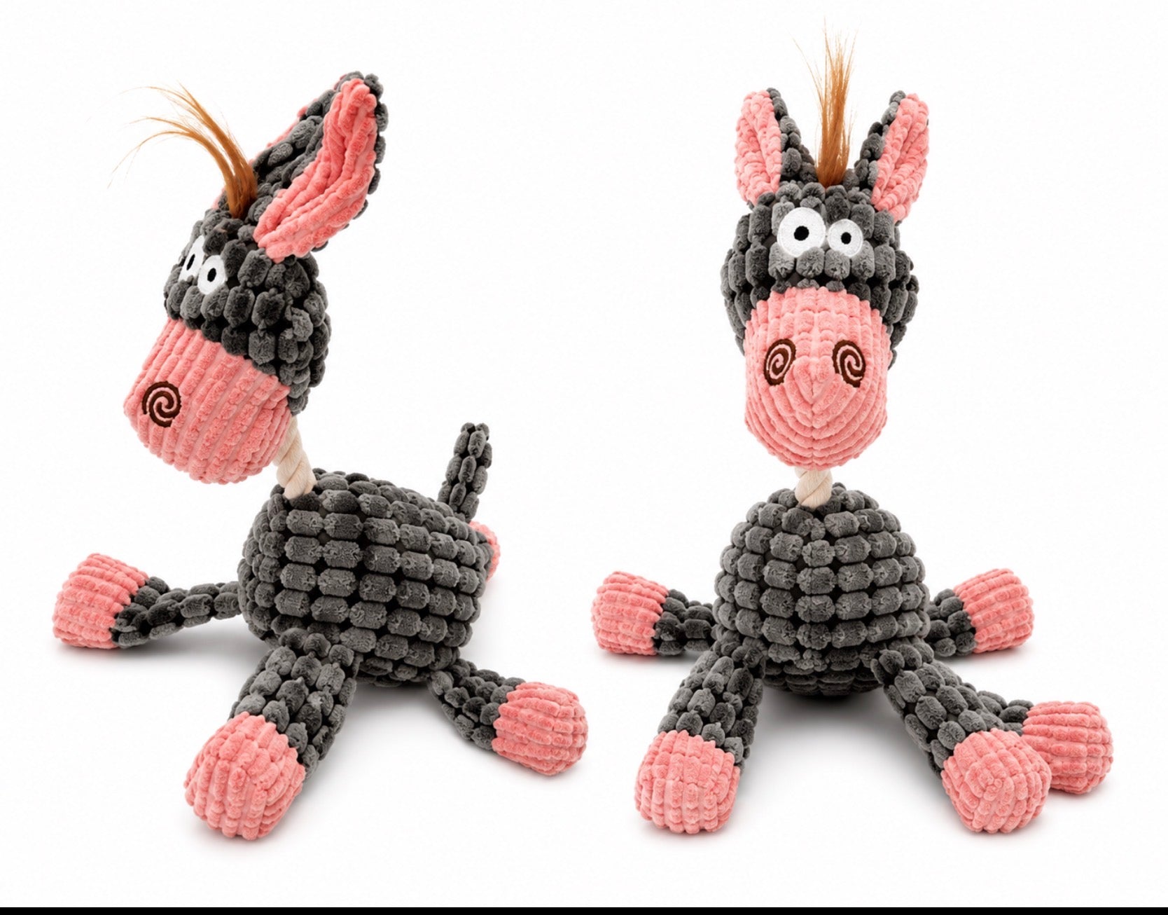 Donkey, Cow & Dog Plush Squeaky Toy