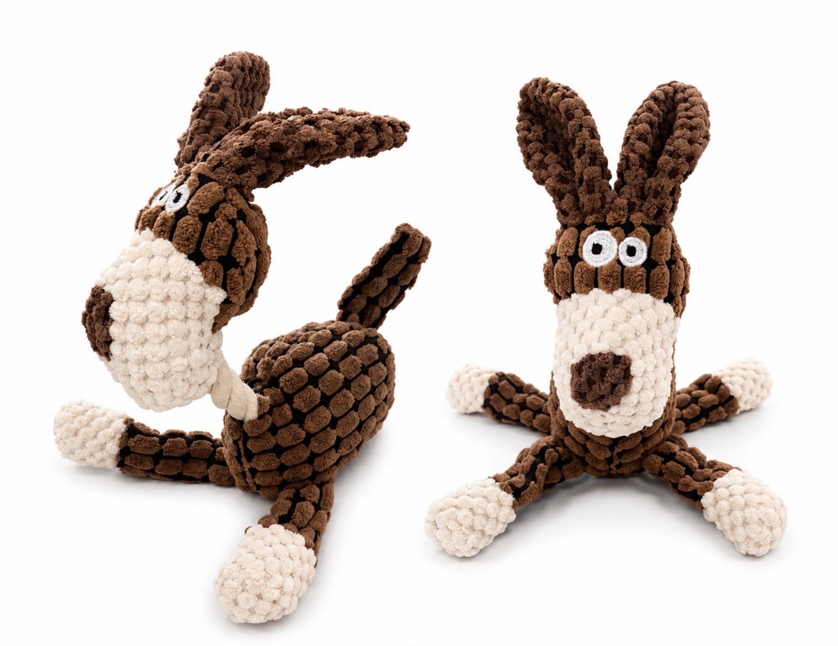 Donkey, Cow & Dog Plush Squeaky Toy