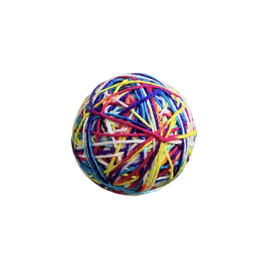 4" Jumbo Rainbow Yarn Ball Cat Toy