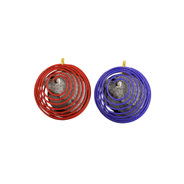 Metal Spiral Cat Toy with Plush Mouse