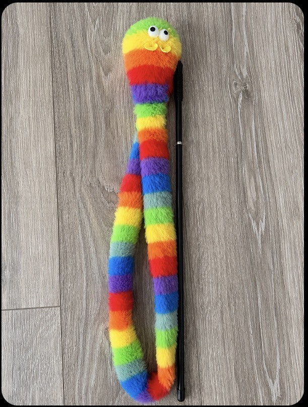 Rainbow Worm Wand Cat Toy