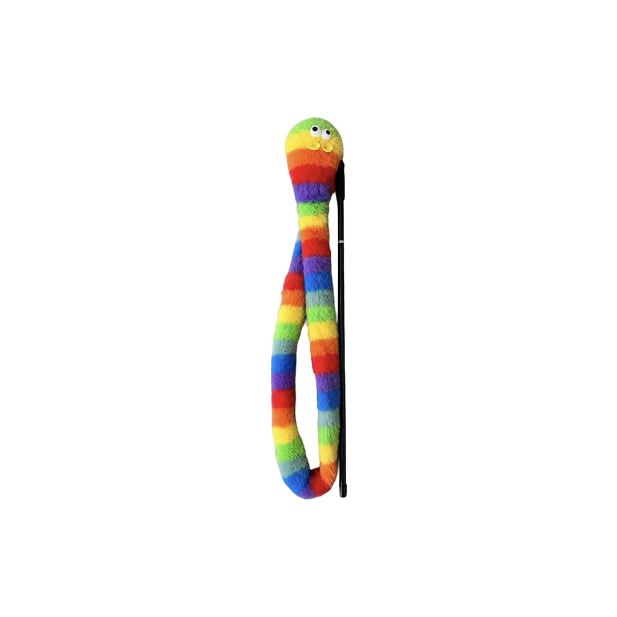 Rainbow Worm Wand Cat Toy